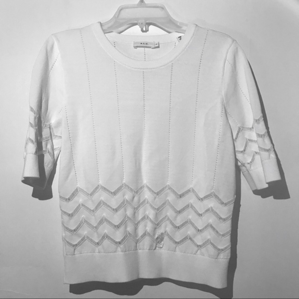 A.LC. White Chevron Blouse